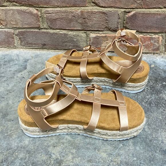 Jessica Carlyle Rose Gold Espadrille Platform Sandal Size 8 NWOT - Picture 5 of 7